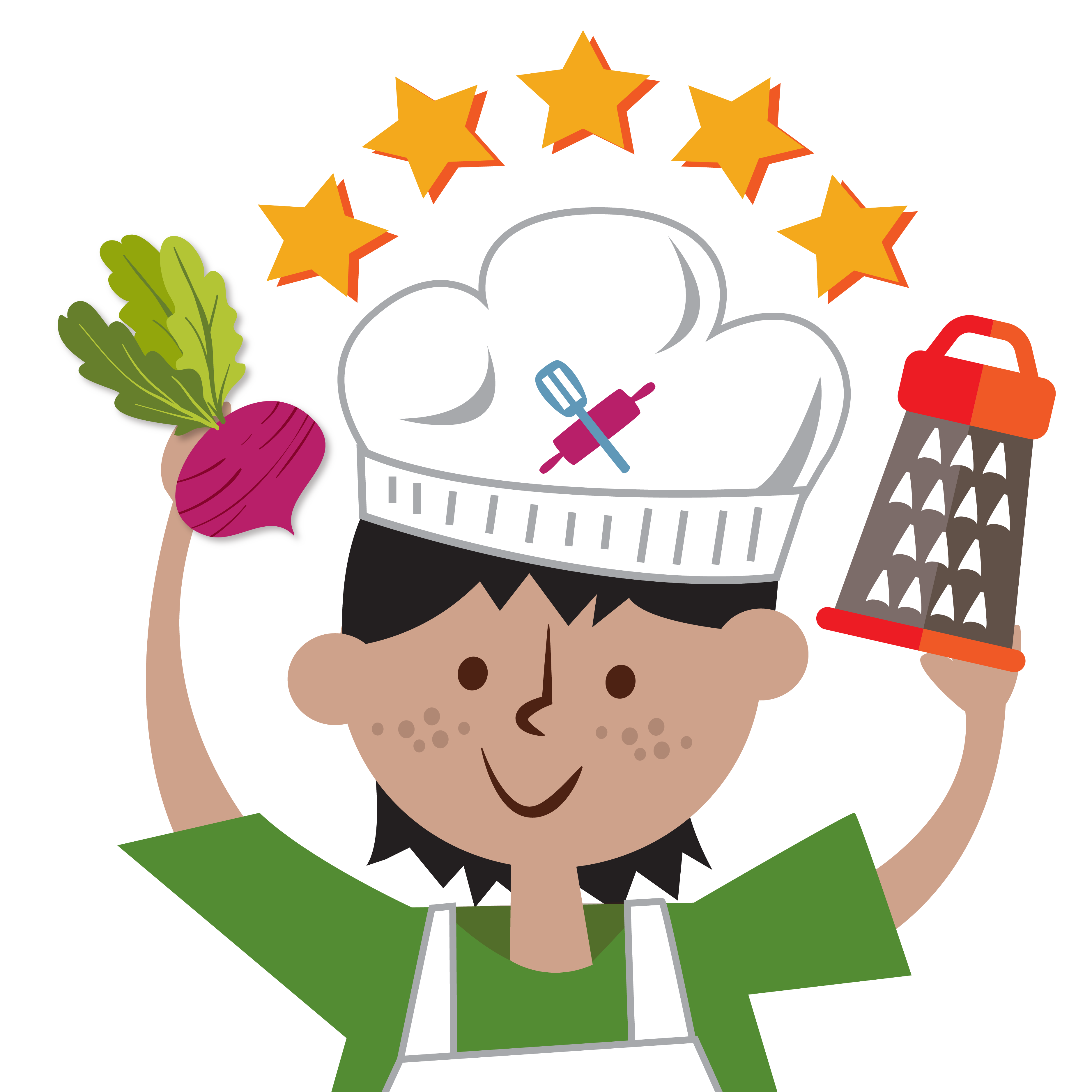 happy child who has matriculated to sticky fingers cooking junior chef 101 and 201 online cooking classes